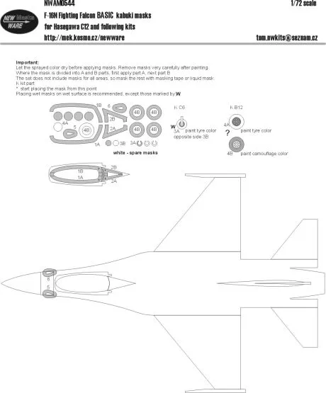 F-16N BASIC mask for Hasegawa 1:72