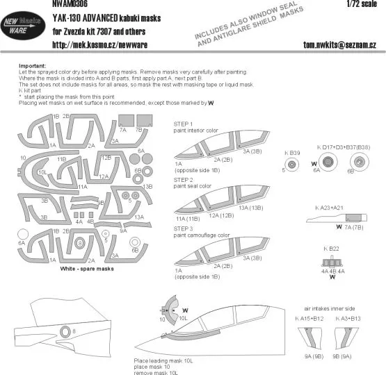 Yak-130 ADVANCE mask for Zvezda 1:72