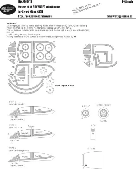 Meteor NF.14 ADVANCED mask for Sword 1:48