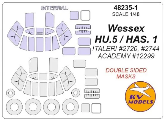 Wessex HU.5 / HAS. 1 mask (Double sided) for Italeri 1:48