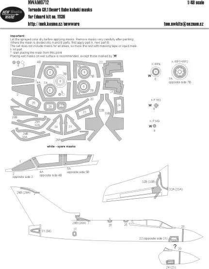 Tornad GR.1 mask for Eduard/ Revell 1:48