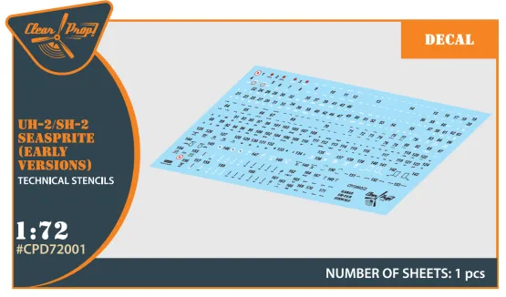 UH-2A/B/SH-2 Seasprite early version stencil 1:72