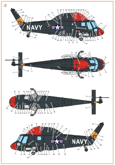 UH-2A/B/SH-2 Seasprite early version stencil 1:72