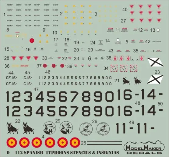 EF Typhoon - Spanish stencils and insignias 1:48