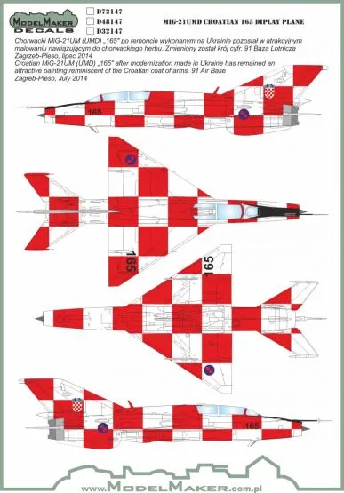 MiG-21UMD CROATIAN 165 Display Plane 1:72