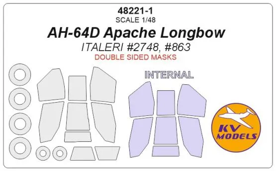 AH-64D Apache Longbow mask ( Double sided) for Italeri 1:48