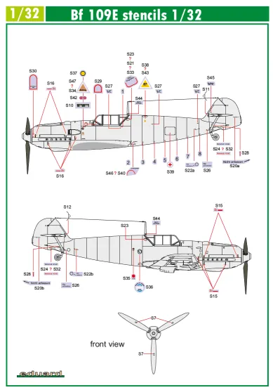 Bf 109E stencils 1:32 Bf 109E stencils 1:32