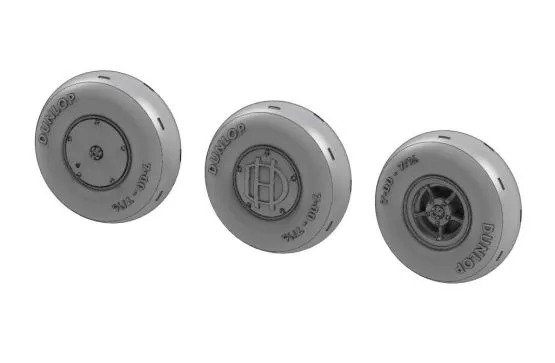 DH-82A Tiger Moth wheel set for Airfix 1:48