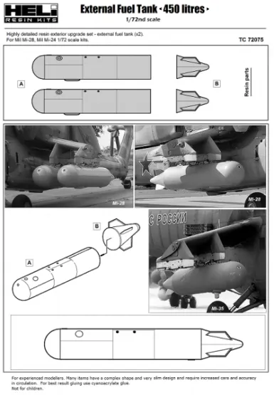 Mil Mi-24/ Mi-28 External Fuel Tank 450l 1:72 Mil Mi-24/ Mi-28 External Fuel Tank 450l 1:72