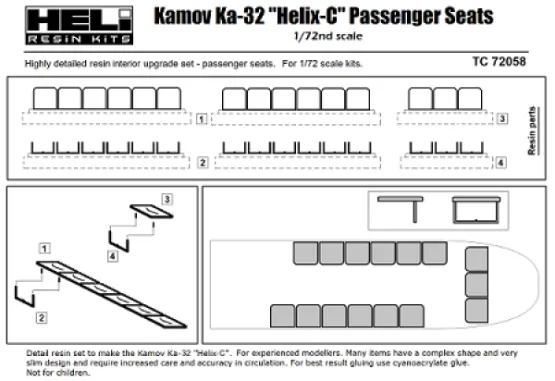 Ka-32 Helix-C Passenger Seats 1:72