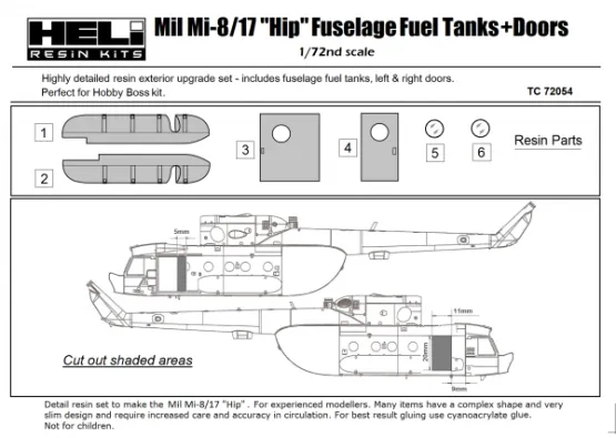 Mil Mi-8/17 Fuselage Fuel Tanks & Doors 1:72 Mil Mi-8/17 Fuselage Fuel Tanks & Doors 1:72