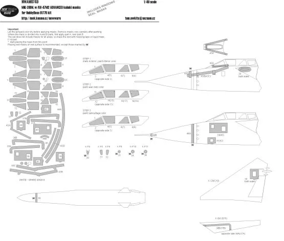 MiG-31BM w/KH-7M-2 ADVANCED mask for Hobby Boss 1:48
