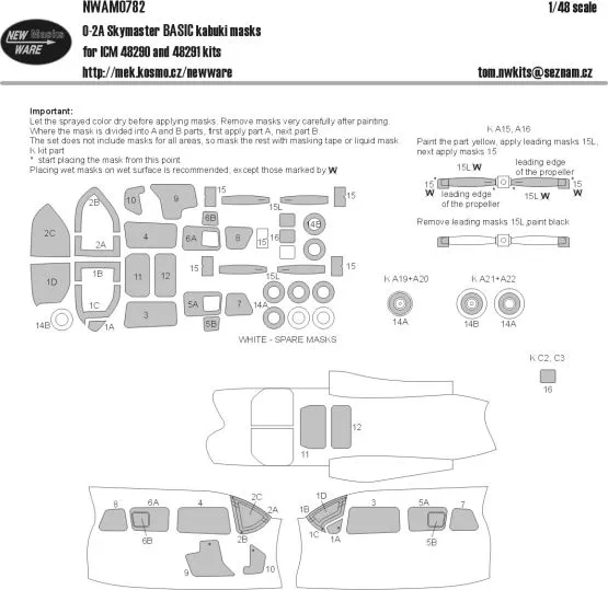 O-2A Skymaster mask for ICM 1:48