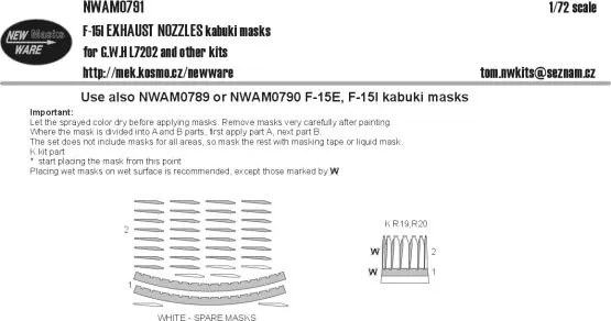 F-15I Eagle EXHAUST NOZZLES mask for GWH 1:72