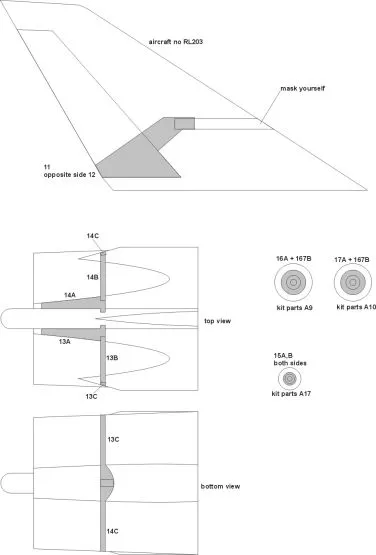 CF-105 Arrow mask for Hobbycraft 1:48