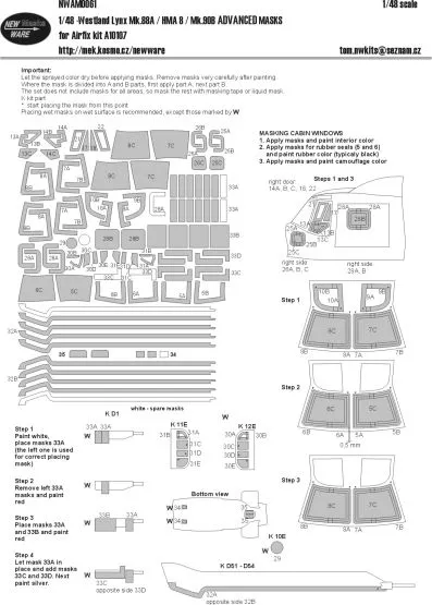 Westland Lynx Mk.88A /HMA 8 /Mk.90B ADVANCED mask for Airfix 1:48