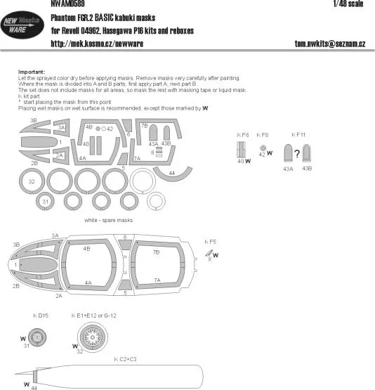Phantom FGR Mk.2 BASIC mask for Revell/ Hasegawa 1:48