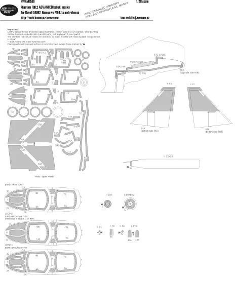 Phantom FGR.2 ADVANCED mask for Revell/ Hasegawa 1:48