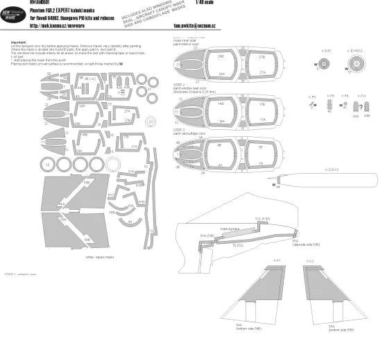 Phantom FGR.2 EXPERT mask for Revell/ Hasegawa 1:48