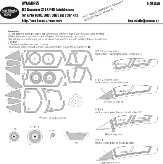 Buccaneer S.2C EXPERT mask for Airfix 1:48