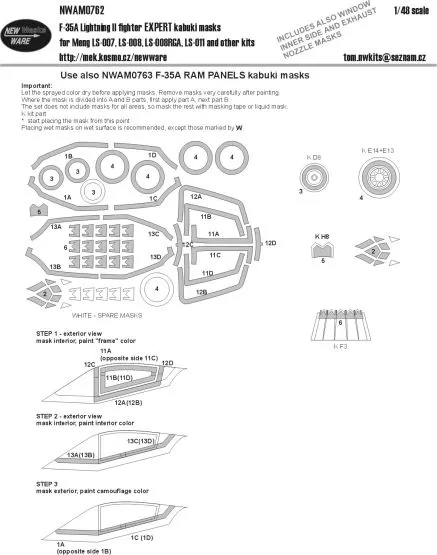 F-35A Lightning II EXPERT mask for Meng 1:48