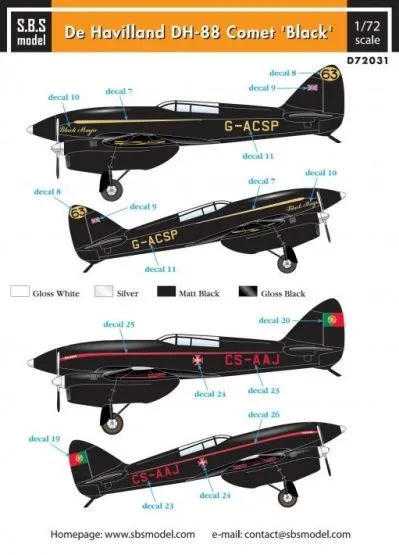 De Havilland DH-88 Comet "Black" 1:72