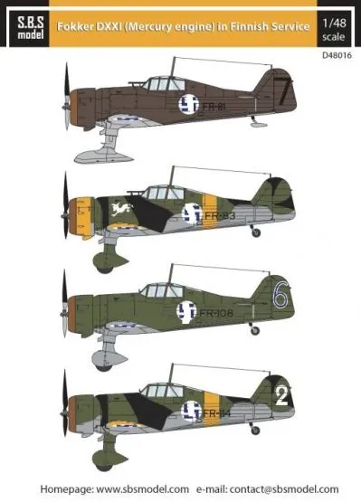 Fokker DXXI (Mercury engine) in Finnish Service 1:48