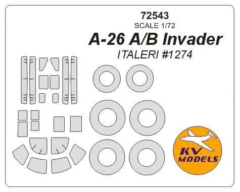 A-26 A/B Invader mask for Italeri 1:72 A-26 A/B Invader mask for Italeri 1:72