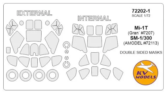 Mi-1T/ SM-1/300 mask (Double sided) for Amodel 1:72