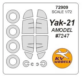 Yak-21 mask for Amodel 1:72