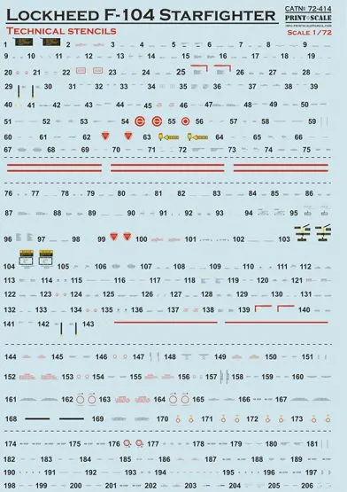 F-104 Starfigter technical stencils 1:72