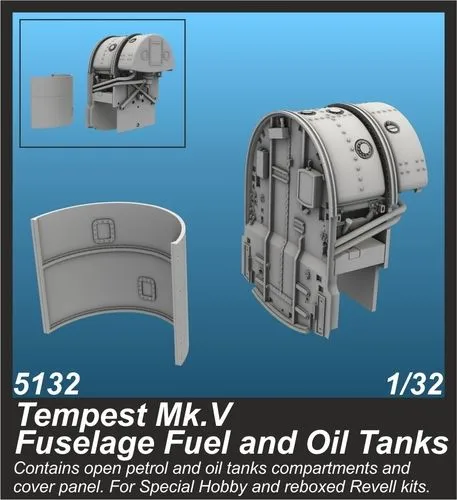 Tempest Mk.V Fuselage Fuel and Oil Tanks 1:32 Tempest Mk.V Fuselage Fuel and Oil Tanks 1:32