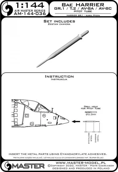 Harrier GR.1 / T.2 / AV-8A / AV-8C - Pitot Tube 1:144
