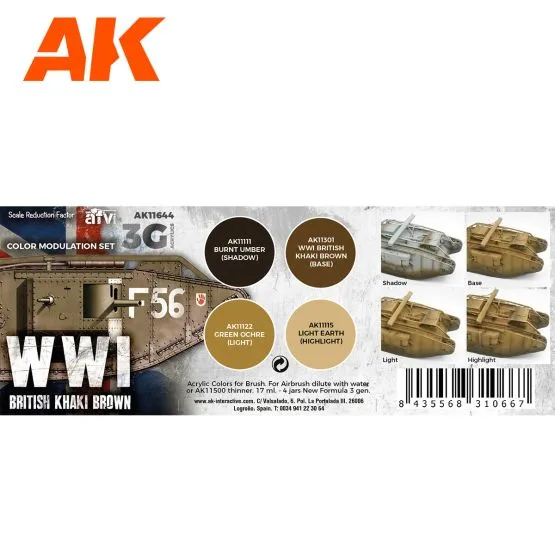 British Khaki Brown WWI Modulation set (3G)