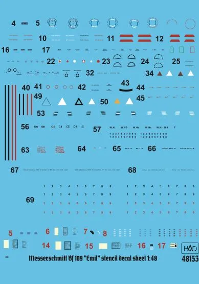 Bf 109E Full stencil 1:48