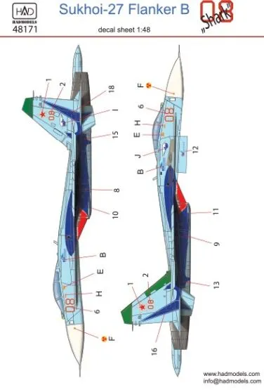 Su-27 Flanker B (Russian 08 shark) 1:48