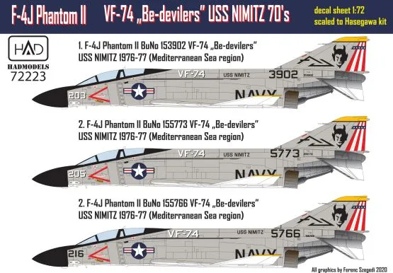 F-4J Phantom II - Be-devilers USS NIMITZ 70s 1:72