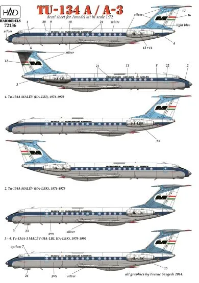 Tu-134A/A-3 Malev 1:72