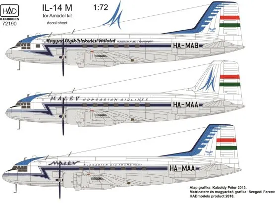 IL-14M Hungarina Air Liner / Air Transport 1:72
