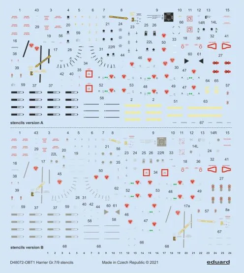 Harrier GR.7/9 stencils 1:48