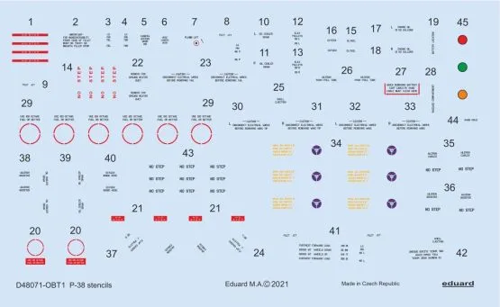 P-38 stencils 1:48