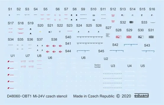 Mi-24V stencils Czech 1:48