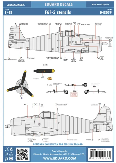 F6F-5 stencils 1:48