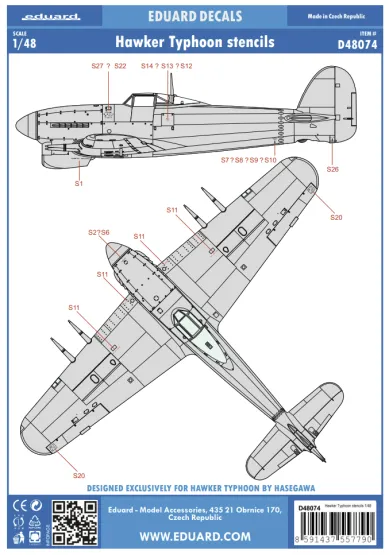 Hawker Typhoon stencils 1:48