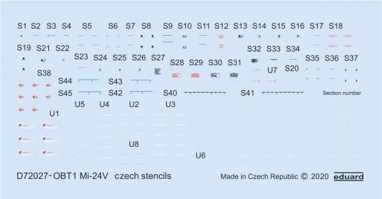 Mi-24V stencils Czech 1:72