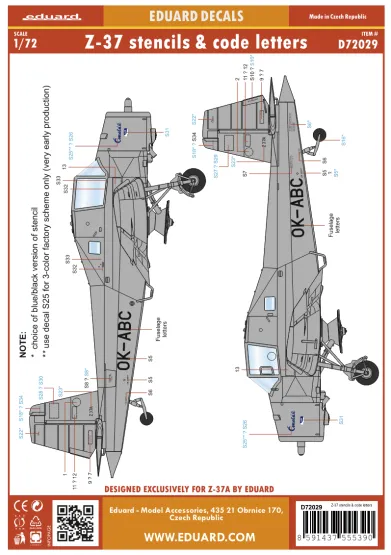 Z-37 stencils, code letters & labels 1:72