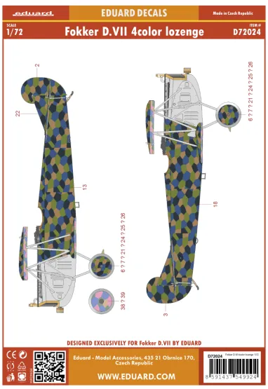 Fokker D. VII 4color lozenge 1:72