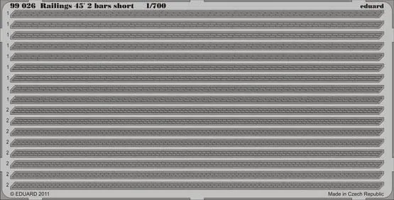 Railings 45 - 2 bars short 1:700