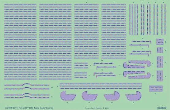 Fokker D. VII rib tapes pink 1:72