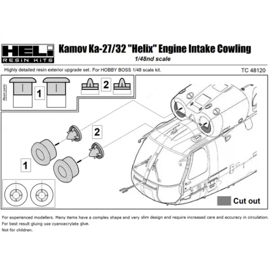 Ka-27/32 Helix Engine Intake Cowling 1:48